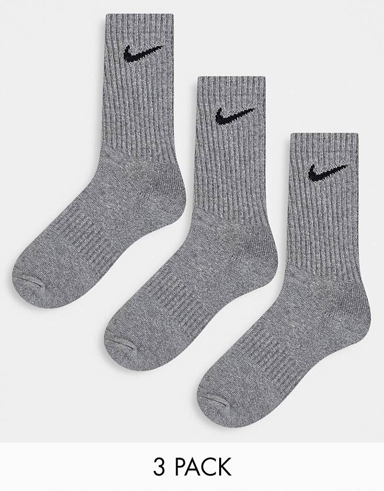 Nike Everyday Cushioned 3 pack socks in gray